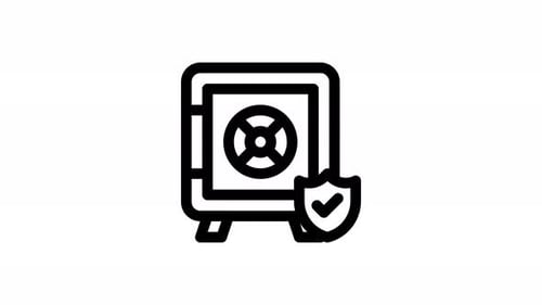 Flat Design Animated Safe and Security Shield Icon