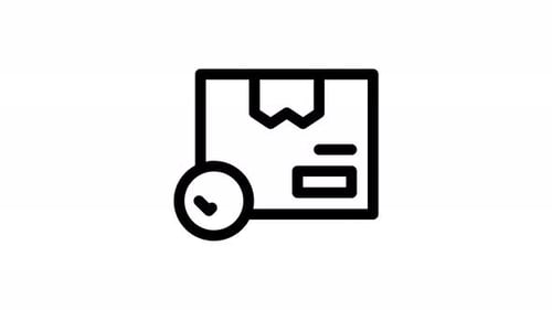 Minimalist Package Delivery Checkmark Line Icon Animation