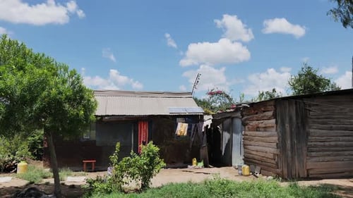 Small Rural Home with Metal Roof in Countryside