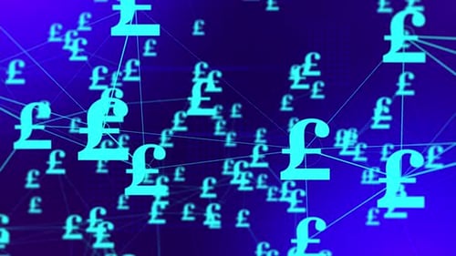 Pound Currency Network Plexus Background Loop