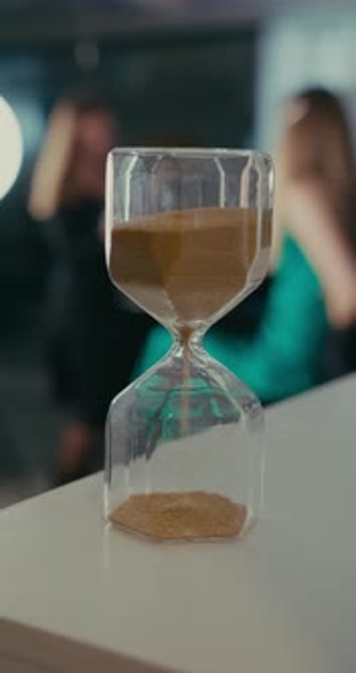 Hourglass Sand Measuring Passing Time and Deadline