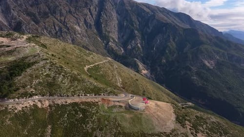 Aerial view of Llogara Pass and Dukat Valley, Albania.