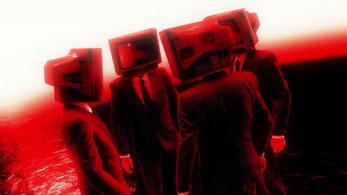 Technological Overload: Glitch Effect TV Head Figures