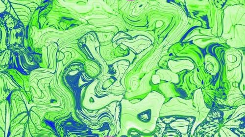 Vibrant Fluid Abstract Swirling Green Blue Pattern Animation