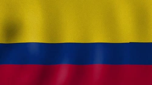 Realistic Waving Colombian Flag Loop Animation