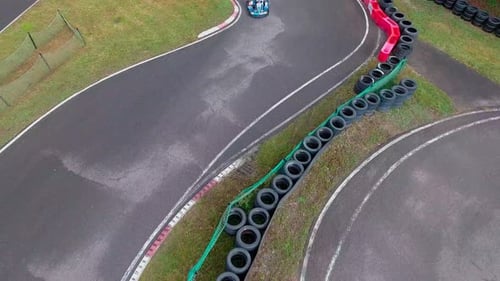 Drone shot during a kart race 8