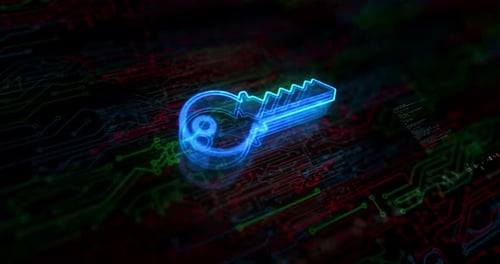 Cybersicherheit mit digitalem Schlüsselsymbol