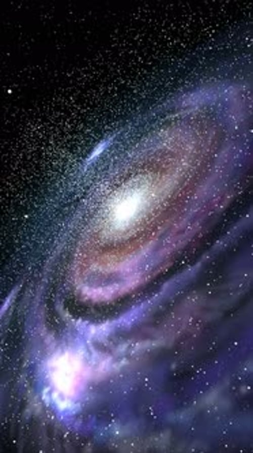 Spiral galaxy, zooming animation of Milky Way