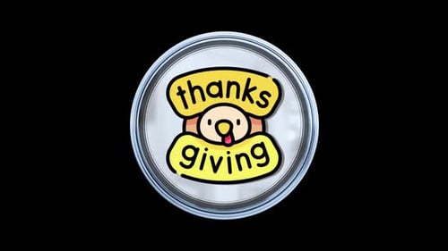 Rotating Thanksgiving Turkey Badge Animation
