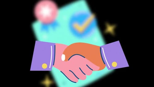 Business Contract On Alpha Channel Animation