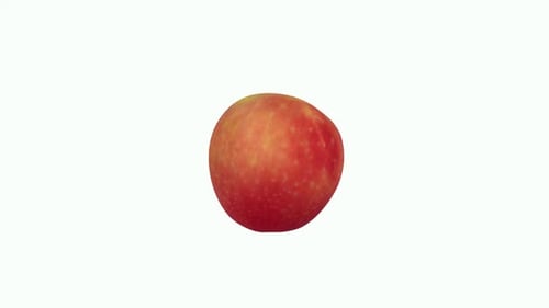 Animated Rotating Red Apple Loop on White Background