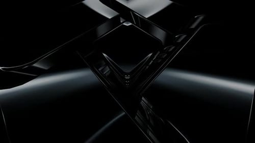 Seamless Loop of Dark Glossy Abstract Geometric Tunnel