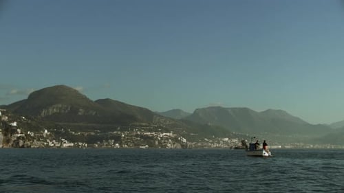 Shot Fisherman Boat out Amalfi Amalfi