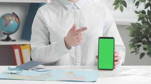 Travel Agency Digital Consultation Advertising Area Workspace Mock Up