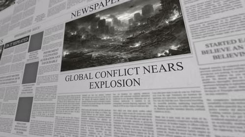 Global Conflict Nears Explosion Breaking News Background Loop