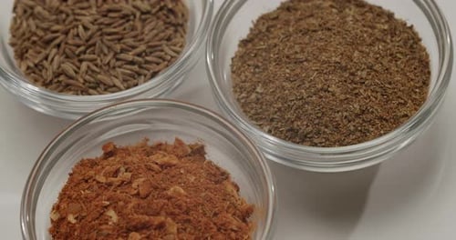 Assortment of Herbs and Spices Slowly Rotating