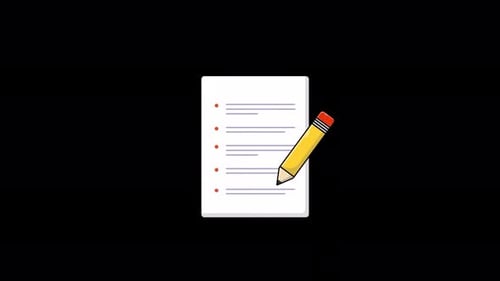 Animated Flat Design Checklist Writing with Pencil