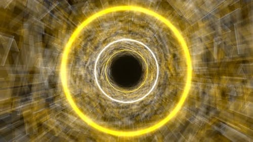 White And Yellow Pulsating Hypnotic Tunnel Background Vj Loop In 4K