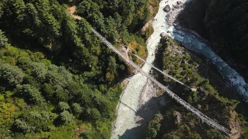 Highaltitude Bridge in a Remote Nepalese Valley