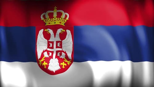 Serbian Flag Waving Loop with Realistic Fabric Motion