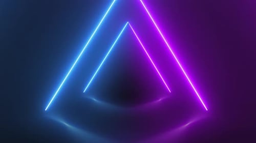Flying Through Retro Corridor of Blue and Pink Neon Looping Background