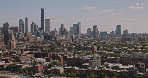 NYC New York Aerial v213 drone flyover industrial waterfront district capturing Cobble Hill neighbor