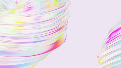 Abstract Liquid Shape in Iridescent Color - Seamless Loop Animation