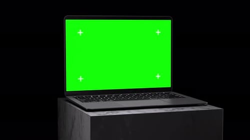 Modern Laptop Green Screen