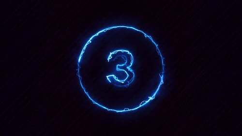 Neon Light Countdown 10 Second 4K