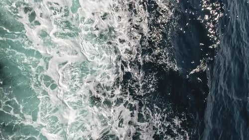 The Wake From a Ferry Boat on the Ocean