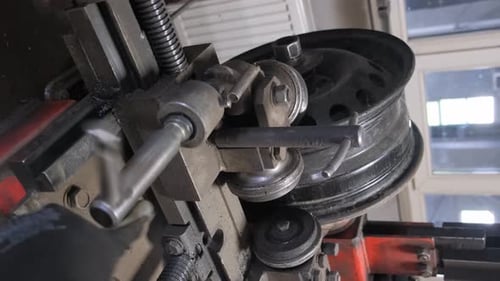 Repair of Steel Wheels From a Car Car Service Services Car Wheel Repair Vertical Video