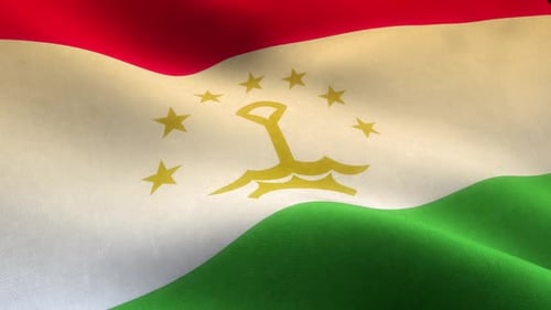 Realistic Waving Flag of Tajikistan Animation