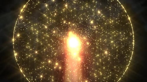 Golden Circle Shining And Blinking Animation Background