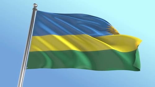 Realistic Waving Flag of Rwanda