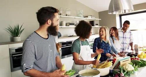 Kitchen Friends Cooking Party Joy