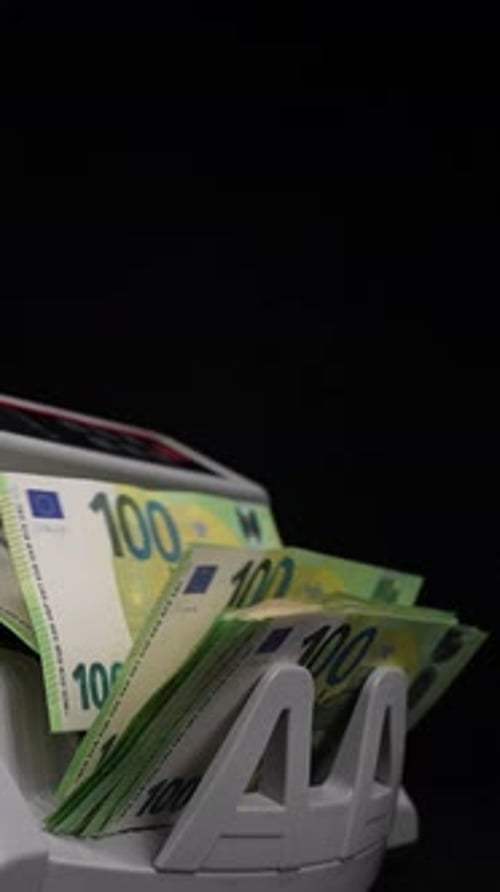 Money Counter Machine Counting Euro Notes