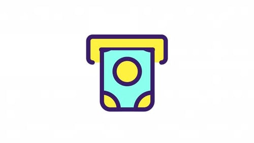 Ensemble d'icônes d'interface utilisateur couleur animé pour la finance