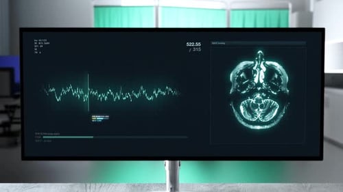 Silhouette of a Man Behind a Curtain in a Medical Office