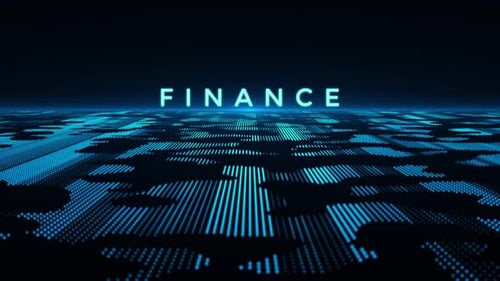 Futuristic Digital Grid Finance Text Reveal
