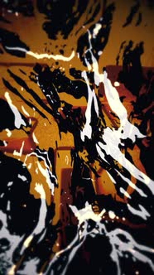 Fluid Gold and White Abstract Paint Motion Reveal