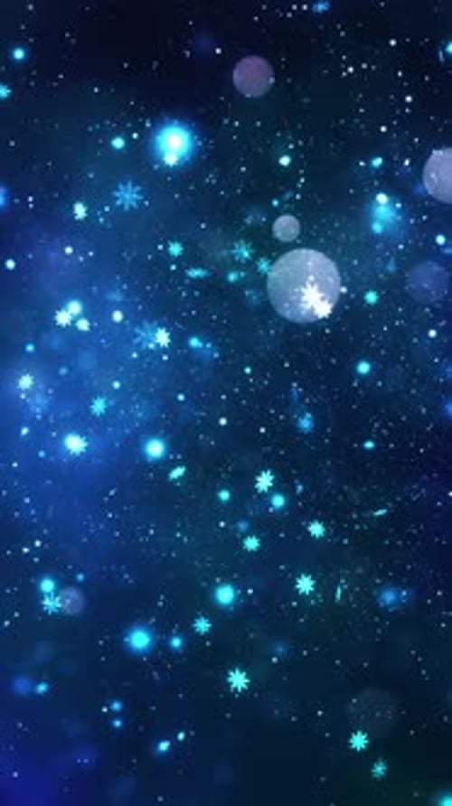 Sparkling Winter Snowflakes Falling Digital Background Loop