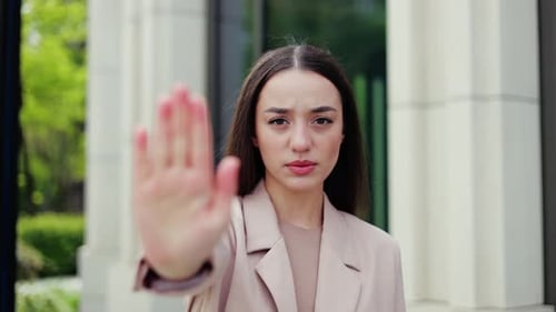 Angry Female Employer Saying No to Gender Discrimination at Work