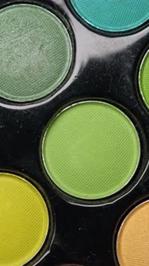 Close-up of Colorful Eyeshadow Palette
