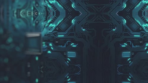 Dynamic Digital Circuit Board Animation for Technology Backgrounds