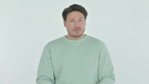 Man Talking Against White Background