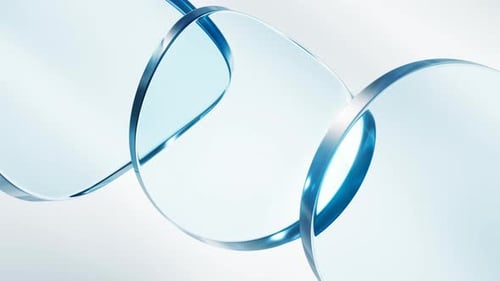 Transparent blue glass geometries background