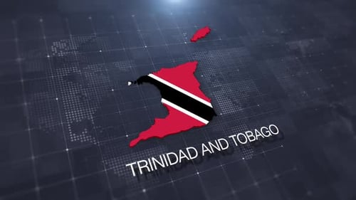 Trinidad and Tobago Map Flag 3D Animation Reveal Modern