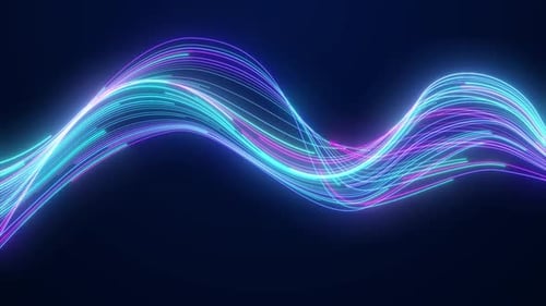 Abstract Glowing Wavy Neon Lines Digital Background