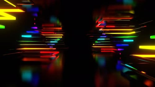 Abstract Neon Geometric Light Tunnel Background