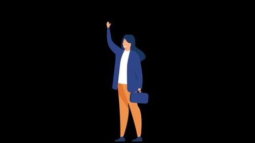 Greeting Woman Character Alpha Channel